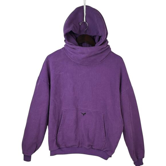 Ditch LA Masked Hoodie Sweatshirt Mens Medium Purple Heavyweight Cotton - Picture 1 of 5